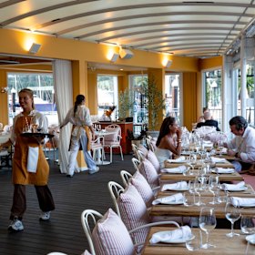 Take a seat by an open window that looks out over the marina at St Siandra.