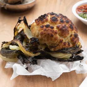 Whole roasted cauliflower.