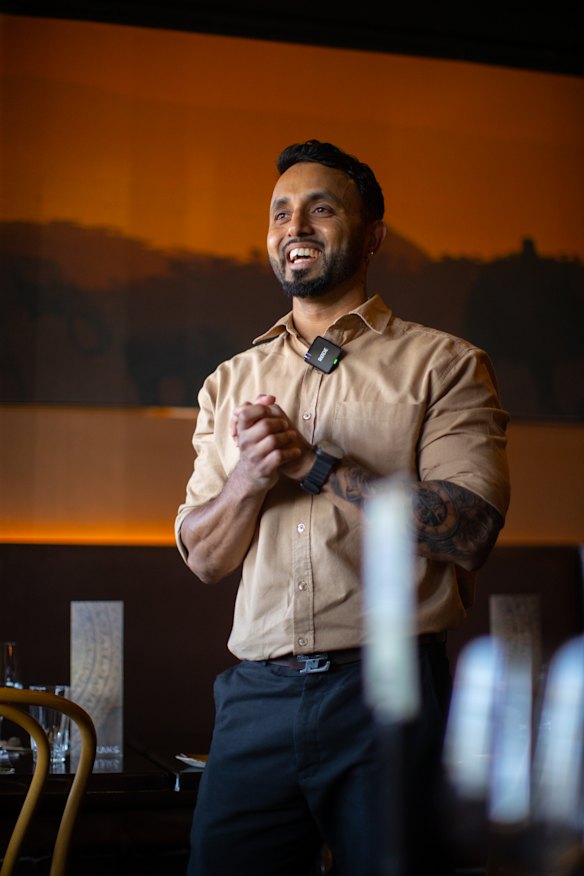 Pathum Lakshan on the floor at  Elephant Corridor.