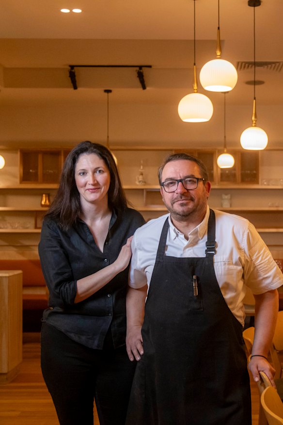 Aegli chef Ioannis Kasidokostas with his wife and business partner Maria Tsilfoglou.