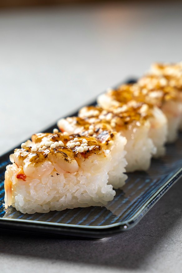 Paradise prawn sushi.