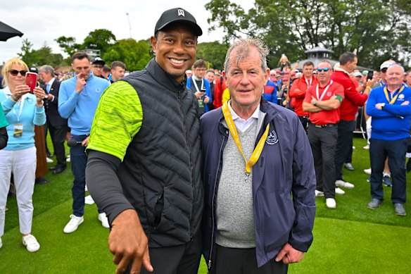 Golf great Tiger Woods alongside McManus at the Irishman’s pro am.