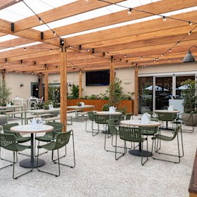 Plenty of seating in the new courtyard.