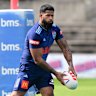 Payne Haas at Blues training.