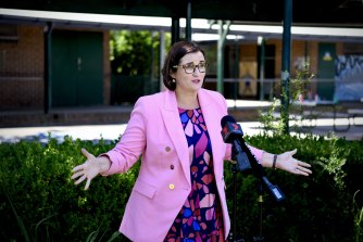 NSW Education Minister Sarah Mitchell, seen in a file picture, says school attendance rates have been strong across the week and, as of yesterday, 86 per cent of students across the state were at school.