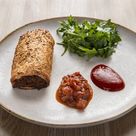 The reimagined sausage roll at For Change Cafe.