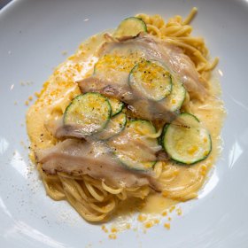 The zucchini tagliolini from Fratelli Paradiso. 