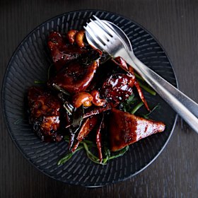 Szechuan eggplant at the Malaya.