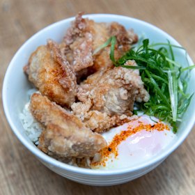 Debra Oswald’s karaage chicken rice bowl.
