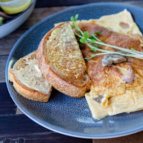 Like the yellow jersey: the Tour de France omelette at Cafe Cycle. 