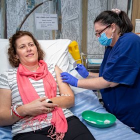 Helen Sullivan is one of two volunteers who were the first to be given a COVID-19 vaccine candidate developed by UQ.