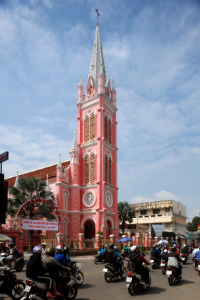 Vietnam has the most number of Catholics in South-east Asia, after the Philippines, who worship in churches such as the Church of the Sacred Heart of Jesus in Ho Chi Minh, pictured.