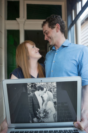 Grace Gard and Chris Breheny held their wedding on a Zoom video call with 40 guests tuned in on camera.