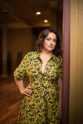 Comedian Celeste Barber backstage at the Virgin Australia Melbourne Fashion Festival on Wednesday. 