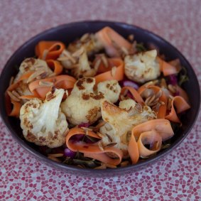 The roasted cauliflower salad with sweet potato curls from Petty Cash Cafe. 