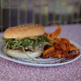 Cult status “sleazy” vegan cheeseburger at Petty Cash Cafe. 