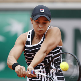 Belief: Ash Barty has powered her way to a first French Open quarter-final.
