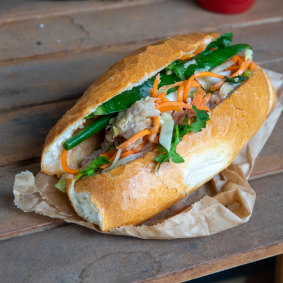 The meatball banh mi from the iconic Marrickville Pork Roll. 