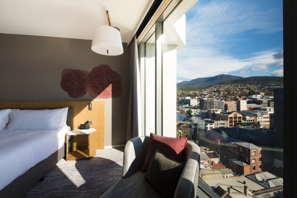 The Crowne Plaza Hobart is tall enough to give every room a view.