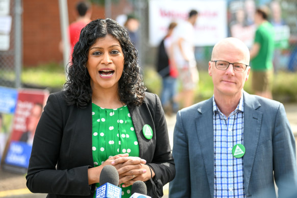 Victorian Greens leader Samantha Ratnam and integrity spokesman Tim Read.