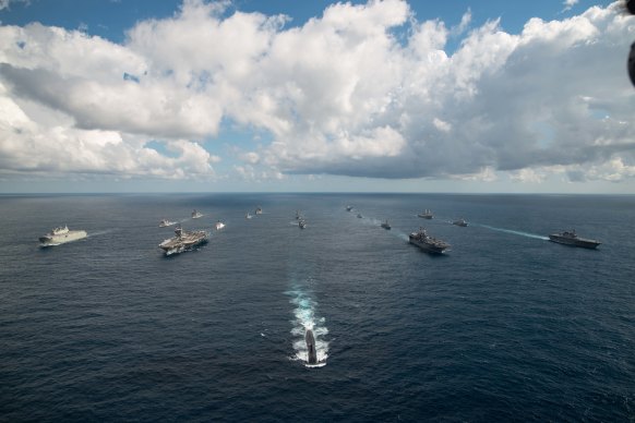 US, Australian, Canadian and Japanese defence forces conduct exercises in 2019. 