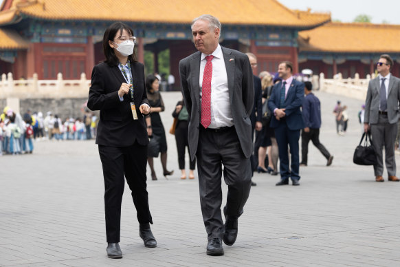 Trade Minister Don Farrell on a trade visit to Beijing in May.