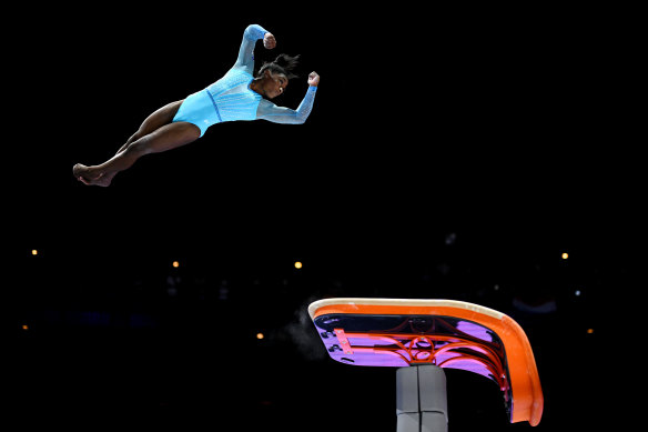 Simone Biles made history with her vault performance in Belgium.