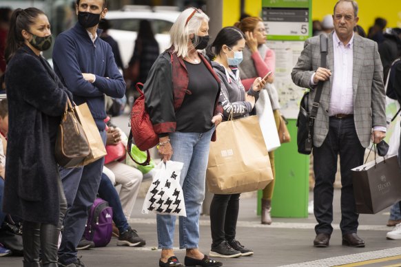 Shoppers in Bourke Street in December last year.