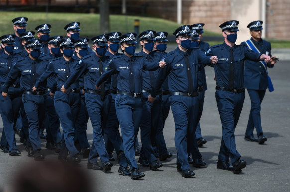 A graduation ceremony at the Victoria Police academy.