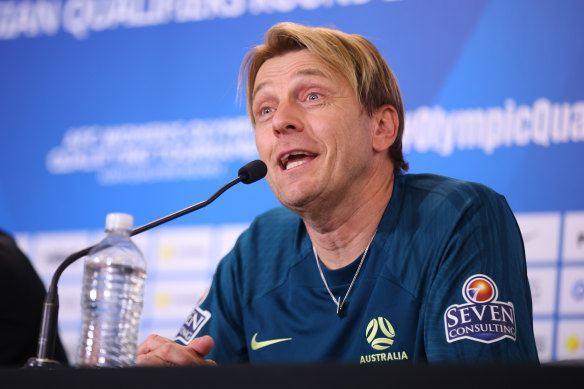 Tony Gustavsson, seen here during the World Cup, has again defended his approach to the Matildas’ two away friendlies against Canada.