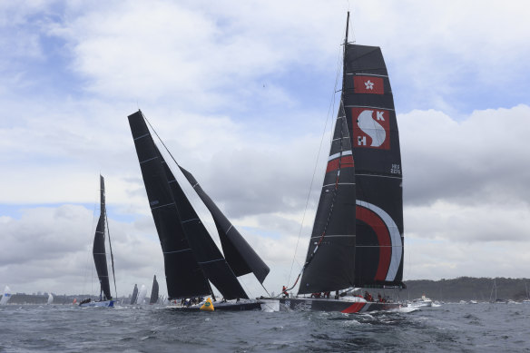 Scallywag (right) is out of the Sydney to Hobart Yacht Race.