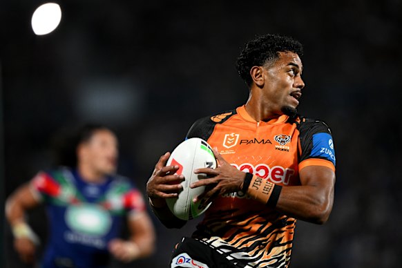 Wests Tigers fullback Jahream Bula.