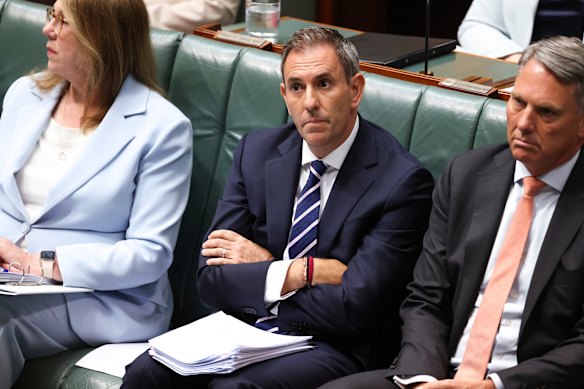 Treasurer Dr Jim Chalmers during question time at Parliament House.