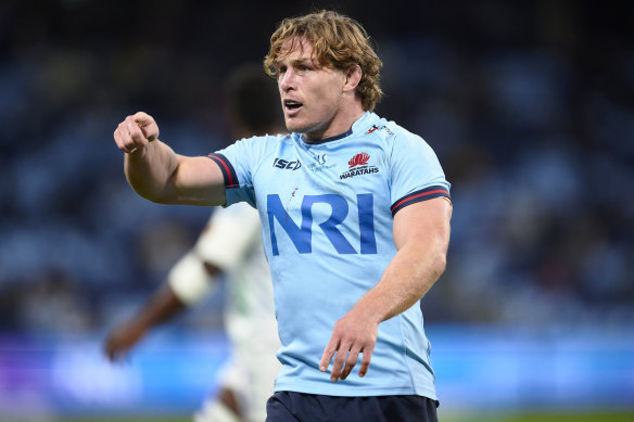 Michael Hooper in action for the Waratahs in Super Rugby Pacific. 