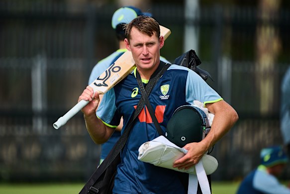 Marnus Labuschagne at Australian training on Tuesday.