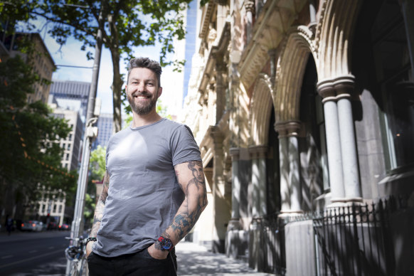 Work Club founder Soren Trampedach outside Melbourne CBD’s Olderfleet building.