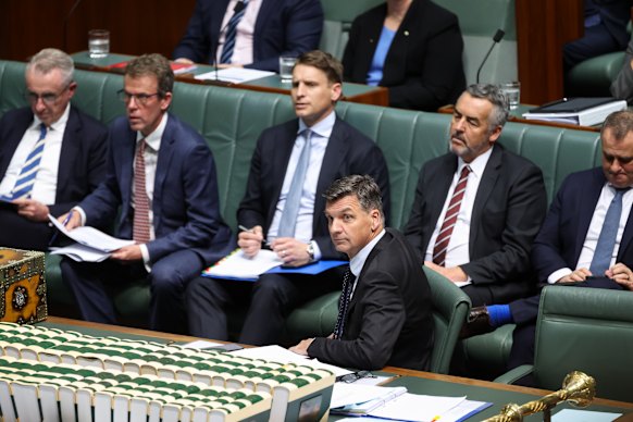 Opposition Leader Angus Taylor during question time. 