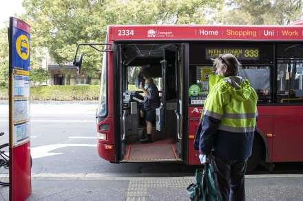 Some essential workers were still relying on the city’s public transport network on Monday.