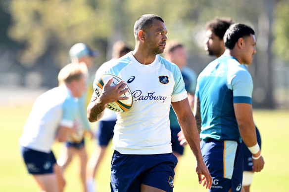 Kurtley Beale at Wallabies training last week.