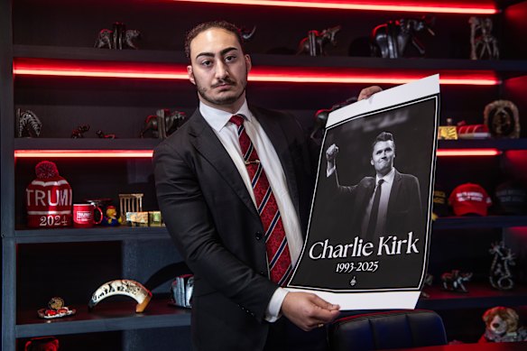 Joel Jammal is the head of Turning Point Australia and is heading a memorial vigil for Charlie Kirk in Sydney on Friday night.  
