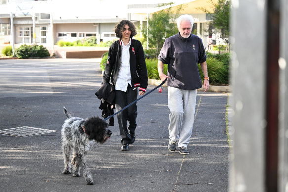 Peter Wilslow and his son Maxwell at Glen Eira Secondary School.