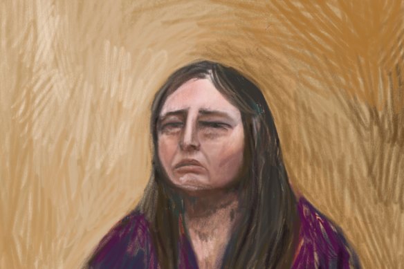 A court sketch of Erin Patterson.