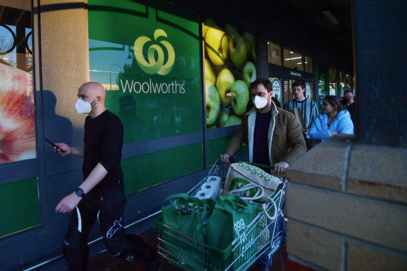 A Woolworths spokesman said nearby supermarkets were helping to fill online orders.
