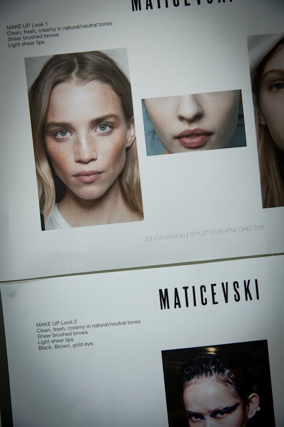 The styling team's brief for the hair and make-up teams.