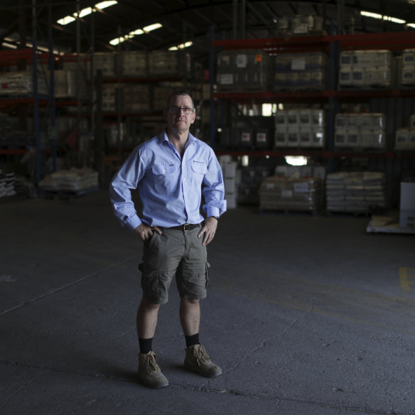 McGregor Gourlay branch manager Mick Jensen in the company's warehouse in Moree.