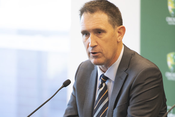 Cricket Australia Chief Executive Officer James Sutherland speaks to the media about his resignation.