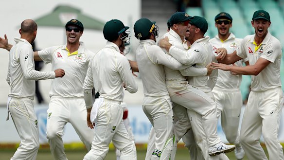 Flashpoint: Australia raucously celebrate AB de Villiers' run out for a duck in Durban. Their joy makes more sense in light of what the South African has subsequently delivered.