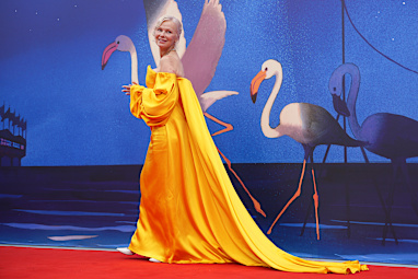 Pamela Anderson at the Place To Be screening during the 83rd Venice International Film Festival at Sala Giardino on September 9, 2026 in Venice, Italy.