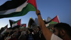 Palestinian supporters at the Sydney Opera House.