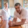 Toutai Kefu and wife Rachel in their Brisbane home.